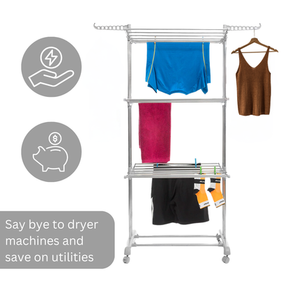 Foldable Vertical Clothes Dryer with Wheels