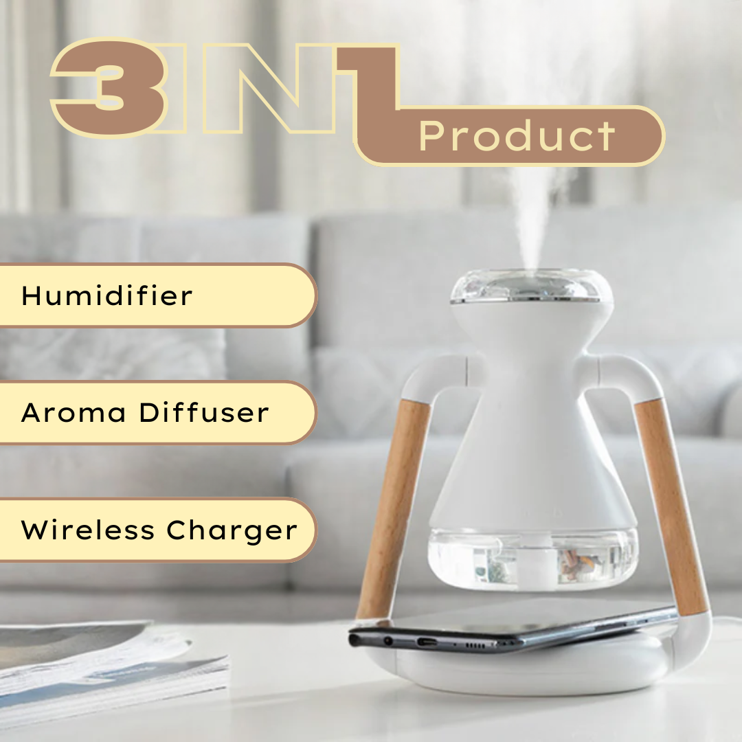 AromaCharge 3-in-1 Wireless Charger, Humidifier and Aroma Diffuser